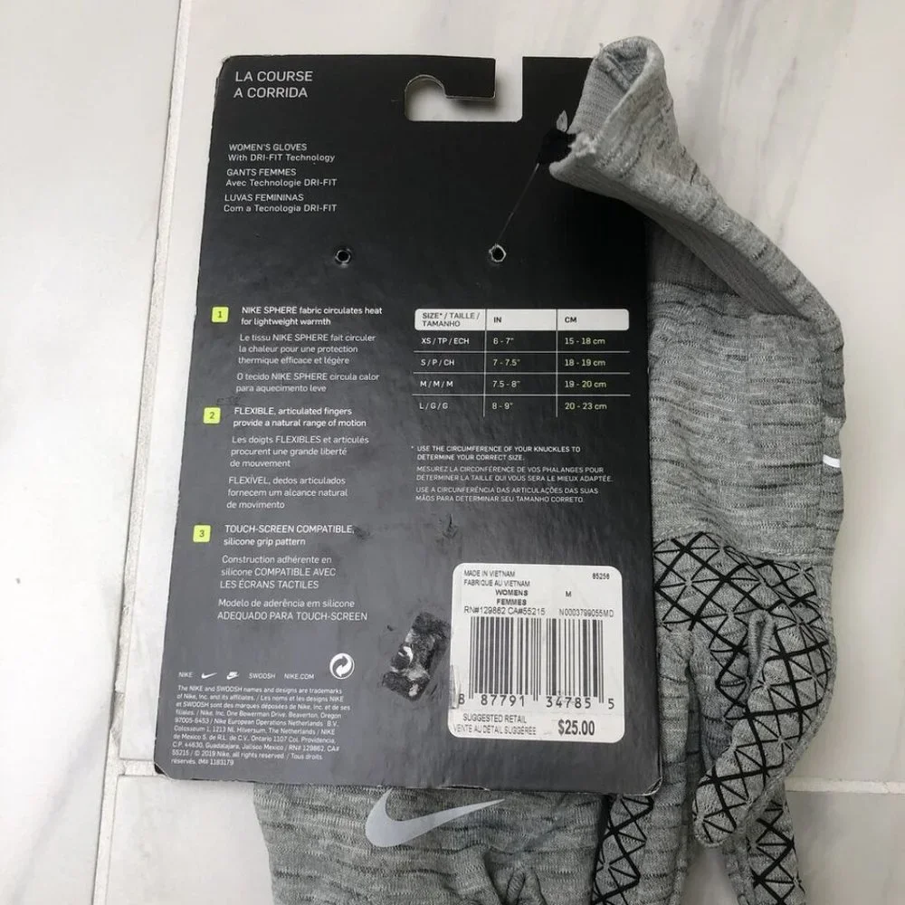 Nike Women's Sphere Gloves 2.0 DRI-FIT Technology 129862 Multi Size